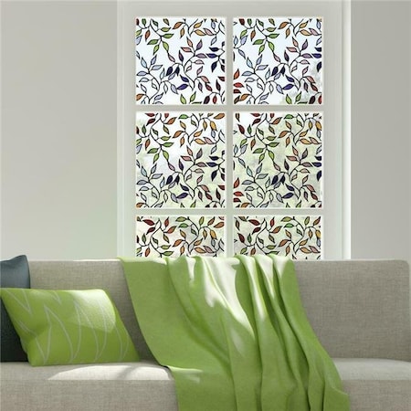 RoomMates WFM3905SLG 12.33 Sq Ft. Stained Glass Leaves Window Film - 24 In. X 74 In.